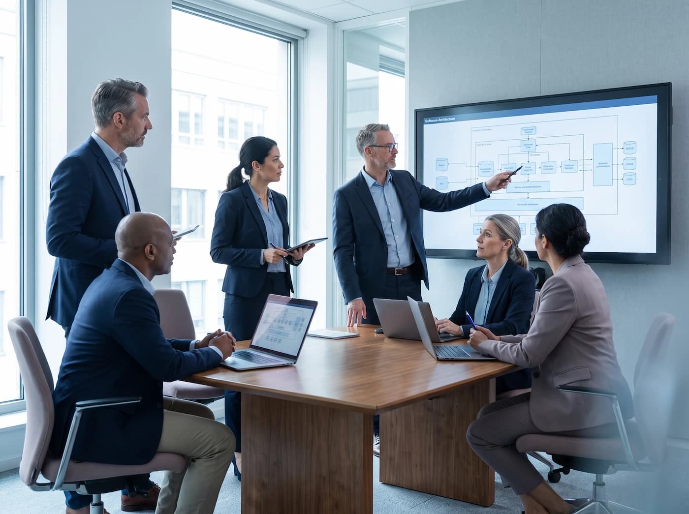 Digizal technology team reviewing system architecture
